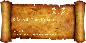 Kövécs Petra névjegykártya